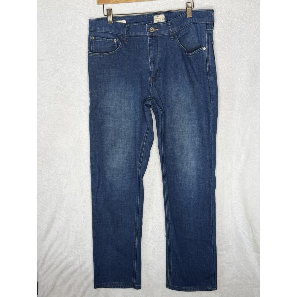 Weatherproof Vintage Regular Fit Straight Blue Denim Jeans Men Size 34 Lined